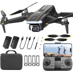 60+ Min Flight Time Super Endurance Drone with Camera for Adults 4K HD, Foldable WiFi Quadcopter Drones, 2650 FT Control Range, Brushless Motor, Auto Hover Mode, Follow Me Function (3 Batteries) for Beginners in Kuwait