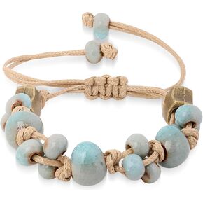MINACHI Boho Double Wrap Bead Bracelet with Irregular Created Turquoise Pendant, Trendy Jewelry for Women in Saudi Arabia