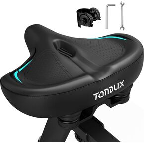 TONBUX Wide Bike Seat for Men & Women Comfort, Comfortable Bike Seat Cushion, Large Bicycle Seat for Peloton, Stationary, Exercise, Ebike, Cruiser, Mountain Bike in Kuwait