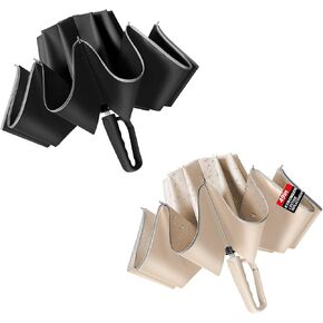 TOPSAIL 10 Ribs Inverted Umbrella with Carabiner Handle, Large Strong Windproof Umbrellas for Rain & Sun, 49" Portable Reverse Folding Compact Travel Umbrella with Safe Reflective Strip, for Women Men in Kuwait