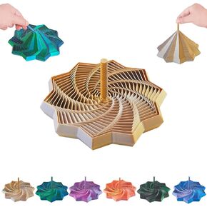 25Rings Large 3D Expanded Sensory Fidget Star with Handle,Stress-Relief for Adults,Multi-Color Entertainment Pack for Mesmerizing Fun (Blue-Green, Large) in Saudi Arabia