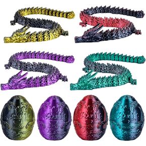 3.94inch Tragons Tragons Egg Egg Egg Beag Barge مع 3 تنانين داخل ألعاب Dragon المطبوعة ثلاثية الأبعاد للأطفال والكبار. in Kuwait