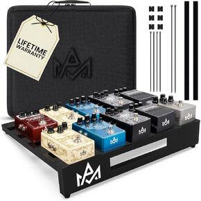 Guitar Pedal Board – Aluminum Alloy Guitar Pedalboard with Hook and Loop Strips, Lightweight Frame, Foam Padded Carry Bag Case, Holds Up to 12 Pedals – Large 18in x 14.6in in Saudi Arabia