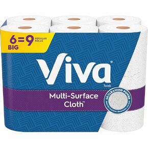 Viva Multi-Surface Cloth Playels ، اختر-ورقة-6 لفات كبيرة = 9 لفات منتظمة (83 ورقة لكل لفة) in Kuwait