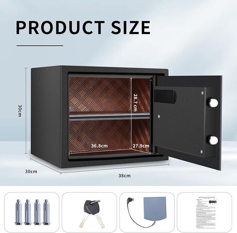 HSGCJS Large Fingerprint Safe – 1.93 Cubic Feet,Biometric Fingerprint Home Safe Box with Digital Keypad,Security box with Induction Light and Leather, Money Box for Jewelry Cash Document Valuables in Saudi Arabia