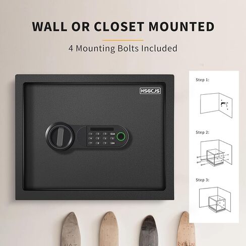 HSGCJS Large Fingerprint Safe – 1.93 Cubic Feet,Biometric Fingerprint Home Safe Box with Digital Keypad,Security box with Induction Light and Leather, Money Box for Jewelry Cash Document Valuables in Saudi Arabia
