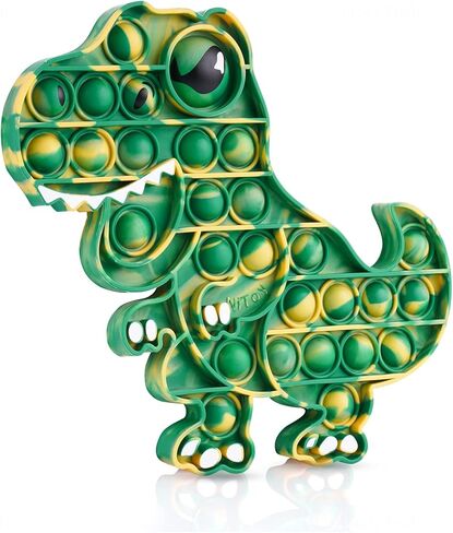 Dinosaur Pop Fidget Toy for Travel, Home, Classroom, Kids & Adults Silicone Stress Relief Sensory Game, Dual-Sided Educational Bubble Toy for Fine Motor Skills, Focus, Anxiety Reduction (Orange) in Saudi Arabia