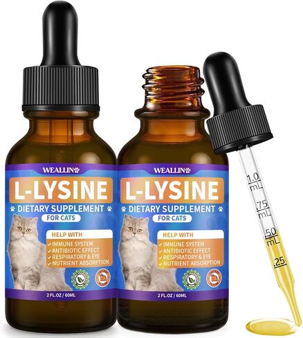 ملحق L-lysine للقطط ، الدعم المناعي للقطط ، دعم التنفس التنفسي ، العطس ، السيلان ، وظيفة العين ، يساعد على تقوية الدفاعات الطبيعية ، نكهة الدجاج ، 60 مل/2 أوقية in Kuwait