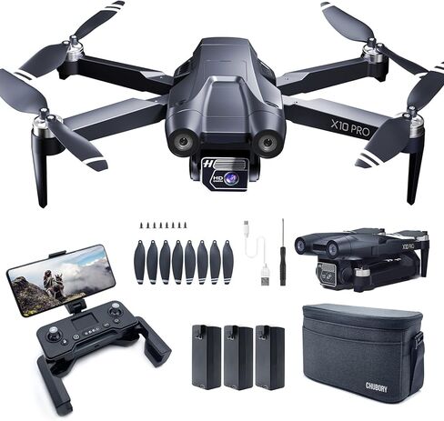 طائرة بدون طيار فائقة التحمل لمدة 60+ دقيقة مع كاميرا للبالغين بدقة 4K HD، طائرات بدون طيار رباعية المراوح قابلة للطي واي فاي، نطاق تحكم 2650 قدم، محرك بدون فرش، وضع التحويم التلقائي، وظيفة Follow Me (3 بطاريات) للمبتدئين in Kuwait