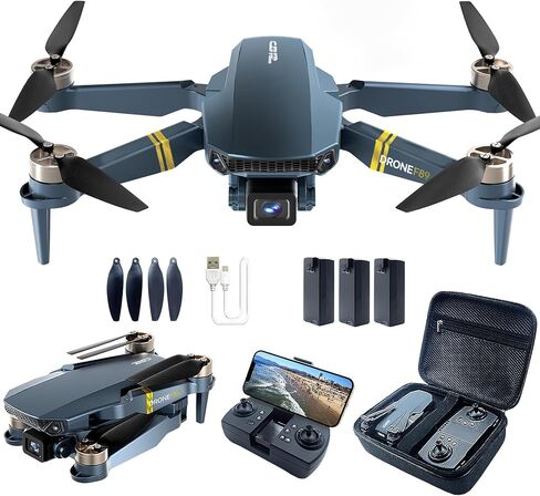 طائرة بدون طيار فائقة التحمل لمدة 60+ دقيقة مع كاميرا للبالغين بدقة 4K HD، طائرات بدون طيار رباعية المراوح قابلة للطي واي فاي، نطاق تحكم 2650 قدم، محرك بدون فرش، وضع التحويم التلقائي، وظيفة Follow Me (3 بطاريات) للمبتدئين in Kuwait