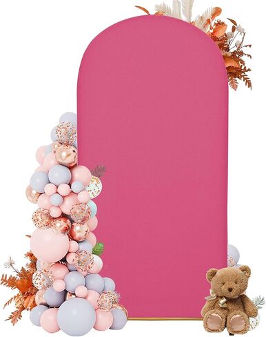 7.2FT Wedding Arch Covers Arch Backdrop Cover Arch Stand Covers Set Arch Cover Spandex Fabric Stretchy Backdrop for Wedding Birthday Party Decoration Baby Shower (White, Cover Only) in Kuwait