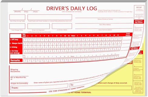6 Pack Truck Driver دفتر سجل يومي مع خلاصة 7 و 8 أيام ، 8.5 × 5.5 بوصة 2-plans 2-ply dot paper سجلات سجل لسكان الشاحنات ، 31 مجموعة من النماذج لكل كتاب in Kuwait