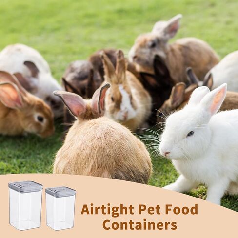 3.8lbs Cat Food Container, Cat Treat Container with Airtight Lid, Dog Treat Jars for Kitchen Counter with Measuring Cup & bowl, Portable Cats Dog Kibble Dispenser Storage for Kibble & Treats, White in Kuwait