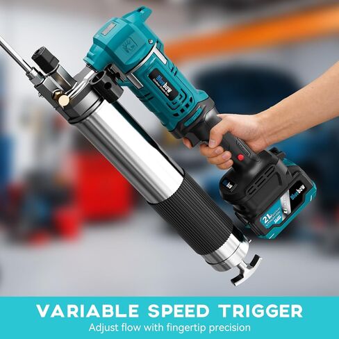 مسدس شحم بقبضة مسدس للخدمة الشاقة، يصل إلى 4500 رطل لكل بوصة مربعة، يتضمن خرطوم مرن مقاس 12 بوصة + قارنات توصيل + أنابيب تمديد - مسدس شحم يدوي للاستخدام التلقائي والصناعي والمنزلي in Kuwait