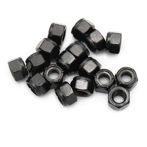 50pcs Nylon Insert Hex Lock Nuts, 1/4-20 Inch Lock Nuts, 304 Stainless Steel (Black) in Saudi Arabia