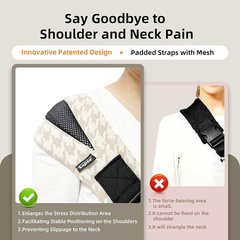 Baby Sling Carrier for Toddler, 2025 Upgraded Houndstooth Baby Carrier Sling Newborn, Premium Cotton Linen Adjustable Shoulder Strap in Kuwait