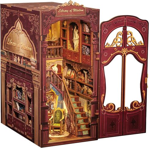CUTEBEE Book Nook Kit - DIY Miniature House Dollhouse Kit for Adults, Booknook Hair Salon Barbershop Tiny House Bookshelf Decor 3D Wooden Puzzle, Gifts for Family and Friends (John's Hair Salon) in Saudi Arabia