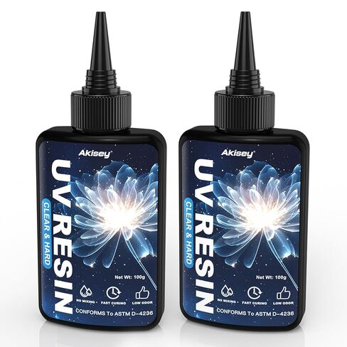 Colored UV Resin, Akisey 300g Black & White UV Resin Kit with Molds, Stirring Sticks & Cups, Low Odorless, Low Shrinkage, Hard Color UV Glue for Jewelry Making, Crafts Casting and Decoration in Saudi Arabia