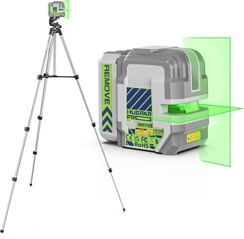Laser Level, Huepar Pro Self Leveling 4 x 360° Green Cross Line Laser Level Tool, High Accuracy 4D Level Laser for Construction, 8000mAh Rechargeable Li-ion Battery, Remote Controller&Hard Carry Case in Kuwait