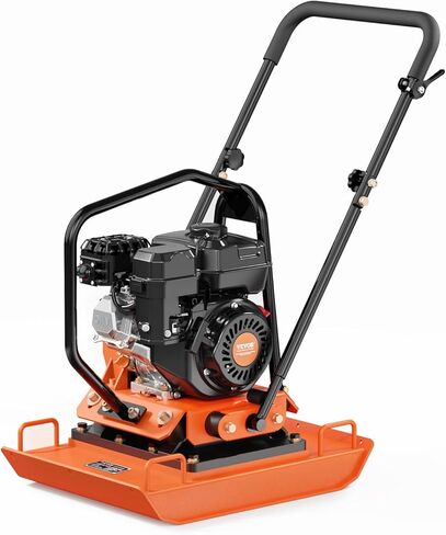 VEVOR Plate Compactor, 130W Output Electric Ground Rammer, 5 kN Force, 3.9 in Depth, 16 m/min Speed, 3304 sq.ft/h Efficiency, Gas Powered Soil Compaction Machine for Driveway, Pavement, Landscaping in Saudi Arabia