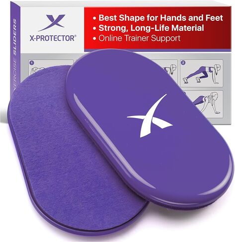X-Protector Sliders for Working Out - 2 PCS - Double-Sided Exercise Sliders for Hard & Carpeted Floors - Gliders for Exercising - Premium Workout Sliders - Core Sliders for Any Surfaces! (2025) in Saudi Arabia