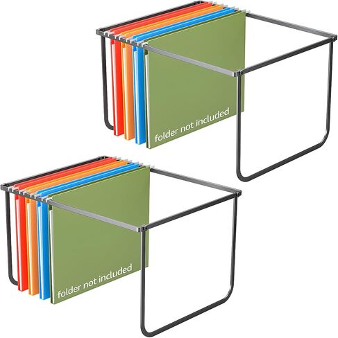 Legal and Letter Size Hanging File Folder Frame Desk Organizer Destop Hanging File Frame, Hanging Folder Holder Metal Rack for Filing Cabinet File Drawer, 15.3" L12.4 W9.4 H in Saudi Arabia