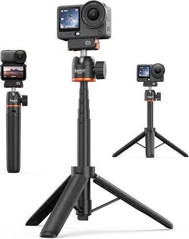 حامل ثلاثي القوائم 21.4 بوصة من Osmo Action Selfie Stick لـ DJI Osmo Action 5 Pro، Osmo Action 4، Osmo Nano، Osmo 360 - حامل مدونة فيديو قابل للتمديد للسفر مع قضيب تمديد صغير ورأس كروي 360 درجة، ملحقات عمل Osmo in Kuwait