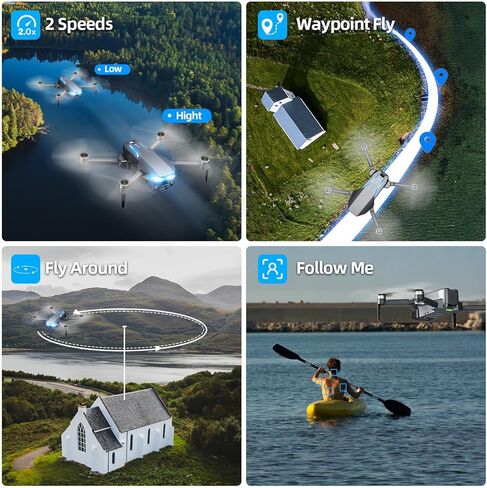 طائرة بدون طيار بنظام تحديد المواقع العالمي (GPS) مع كاميرا للبالغين، طائرة بدون طيار 2K FPV مع جهاز تحكم عن بعد بشاشة 4.5 بوصة، محرك بدون فرشاة، إرجاع تلقائي، اتبعني، اضغط على الطيران والطيران الدائري، طائرة كوادكوبتر قابلة للطي لوقت طويل للمبتدئين in Kuwait