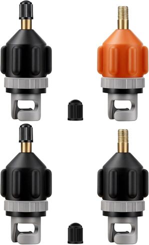 2 PCS Paddle Board Pump Adapter ، فوهة نفخ عالية الضغط ، محول مضخة قارب قارب قابلة للنفخ ، محول مضخة هواء لوح التجديف ، يناسب الكاياك ، SUPs ، لوحة Paddle (Orange & Black) in Saudi Arabia