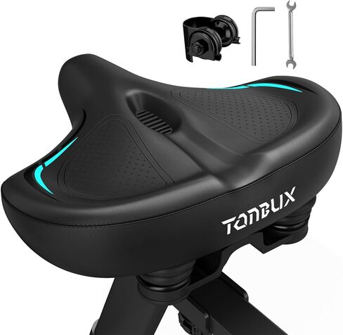 TONBUX Wide Bike Seat for Men & Women Comfort, Comfortable Bike Seat Cushion, Large Bicycle Seat for Peloton, Stationary, Exercise, Ebike, Cruiser, Mountain Bike in Kuwait