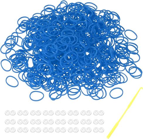 Meccanixity 600 PCS طقم نطاقات مطاطية لتلوي مع 25 جهاز كمبيوتر S-Clips 1-Hook Rubber Barelet Bracelet Make Bracelet لنسيج هدية DIY ، الأزرق الفاتح in Kuwait