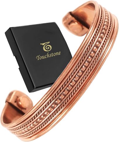 Touchstone النحاس اليد المغناطيسية مزورة مع الصلبة وعالية المقياس أناقة التبت أضيق الحدود سوار النحاس النقي نمط يفتن في نغمات ثلاثية in Saudi Arabia