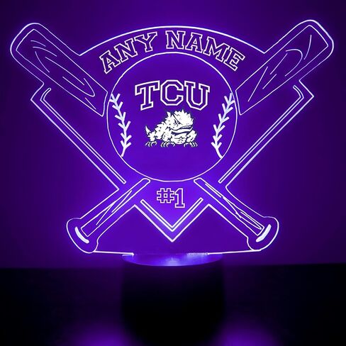 Custom University of Connecticut (UConn) Huskies Baseball Logo LED Sign Night Light Lamp with Remote, Personalized Name, Text, Officially Licensed from the CLC by Mirror Magic Gifts, Made in the USA in Kuwait