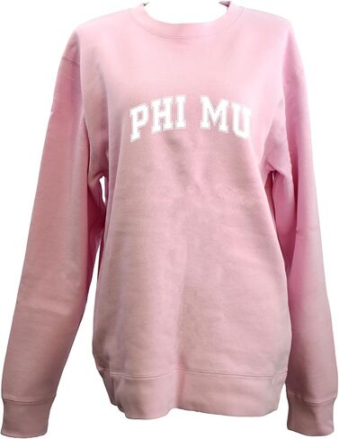 متجر نادي نسائي Phi Mu Sweatshirt - Sweeche Crewneck Sweatshirt ، مع تصميم الحروف اليونانية اسكواش in Saudi Arabia