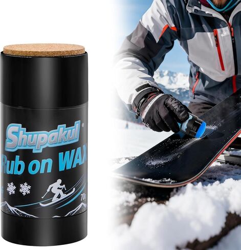 2 Pcs 70g Rub on Snowboard Wax, Portable Quick Ski Wax with Cork Applicator, Universal Ski Snowboard Waxing Accessories for Outdoor Snowboard Base Protection in Saudi Arabia
