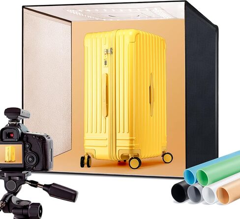 RALENO Light Box Photography,16"x12" Portable Photo Box, Shooting Tent Kit (CRI>95 | 112 LEDs | 24W Adjustable Brightness | 6 Backdrops) for Product Jewelry Watches Cosmetics in Kuwait