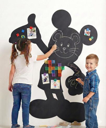 Magnetic Chalkboard Wall Sticker for Kids – Peel & Stick Cartoon Shape Magnetic Wall Decal, Reusable Chalk Board for Drawing, Kids Room & Classroom Decor, Birthday Gift (Bear Theme) in Saudi Arabia