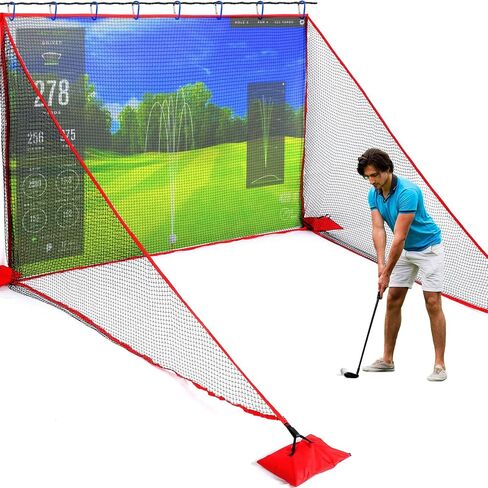 TOBWOLF 10 X 7FT Golf Hitting Net with Sandbags, Hooks, Rope, Golf Practice Net for Home, Garage, Backyard Driving Chipping, Fit Indoor & Outdoor Golf, Football, Baseball, Softball, Tennis Practice in Saudi Arabia