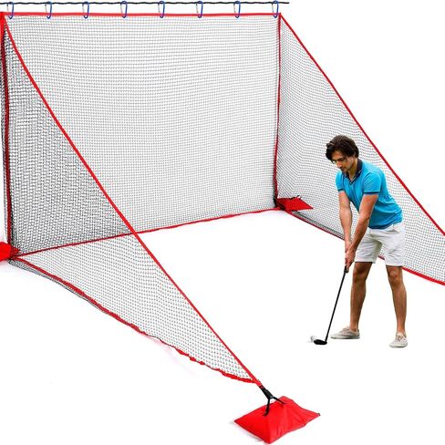 TOBWOLF 10 X 7FT Golf Hitting Net with Sandbags, Hooks, Rope, Golf Practice Net for Home, Garage, Backyard Driving Chipping, Fit Indoor & Outdoor Golf, Football, Baseball, Softball, Tennis Practice in Saudi Arabia