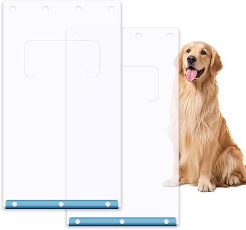 Large Dog Door Replacement Flap, 1-Pack Clear Heavy-Duty Dog Door Flap for 18" x 10" XL Frames Weatherproof Design Fits Pets Up to 100 Lbs in Kuwait