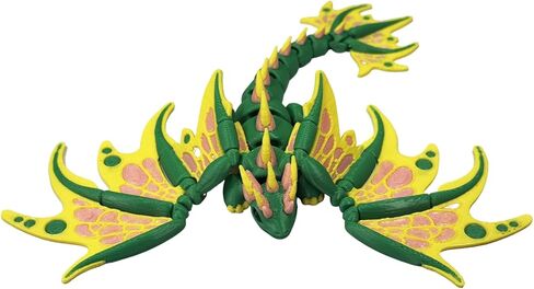 3D Printed Dragon with Wings,3D Printed Animals,Articulated 3D Printed Dragon Dragon Fidget Toy,7" Pink Flying Dragon for Creative Desk Decor Fun Gift. in Saudi Arabia