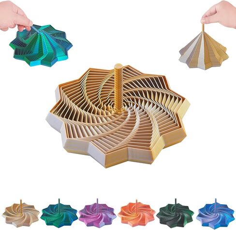 25Rings Large 3D Expanded Sensory Fidget Star with Handle,Stress-Relief for Adults,Multi-Color Entertainment Pack for Mesmerizing Fun (Blue-Green, Large) in Saudi Arabia