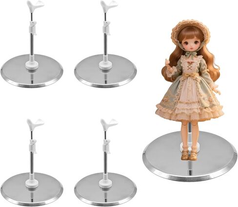 5Pcs BJD Dolls Display Stand Holders Support Base Stand, Adjustable Stainless Steel Display Holder Applicable 15.7"-27.6" Tall, Suitable for Most 1/3 Scale, 1/4 Scale Ball Jointed Dolls in Saudi Arabia
