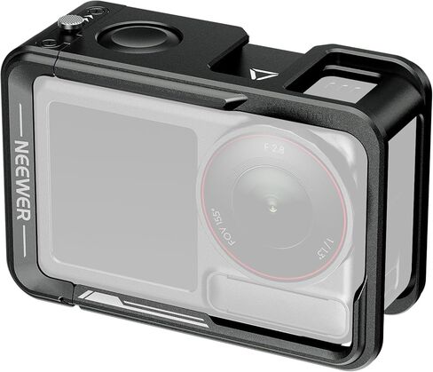 NEEWER AC034 مقبض جانبي فقط لقفص AC014 متوافق مع DJI Osmo Action 5 Pro/4/3، محول تركيب كاميرا مغناطيسي سريع الإصدار مع قبضة وشريط تمديد مصراع الحذاء البارد، رمادي داكن in Kuwait