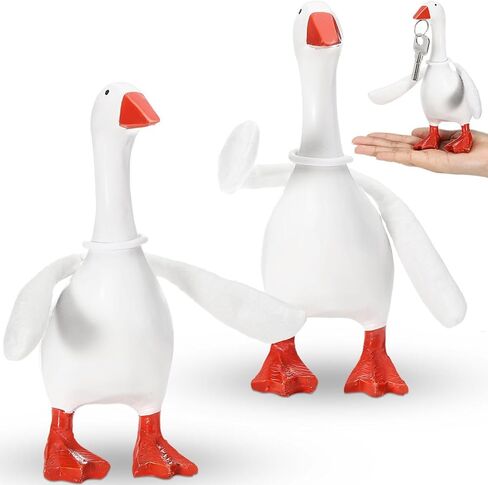 1 Pcs Mini Desk Goose Wings 7 Inch Magnetic Silly Goose Statue Outfit Accessories Poseable White Wings for Magnetic Duck Statue Desk Key Holder Decoration (Cute) in Saudi Arabia