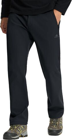 Pioneer Camp Men's Hiking Pants Fleece Lined Winter Warm Softshell Snow Ski Water Resistant Pant Insulated for Snowboard Work in Saudi Arabia