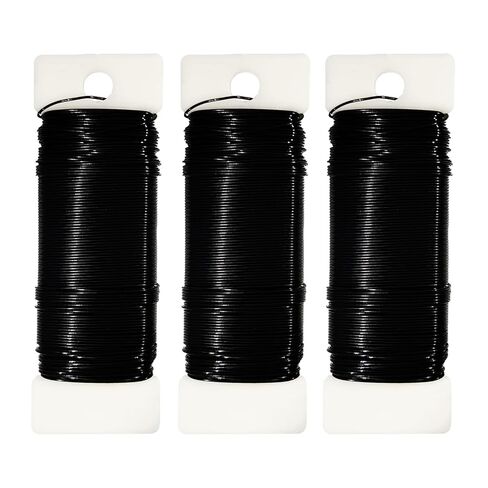 22 Gauge Black Floral Wire 3 Pack 114 Yards Flexible Paddle Wire for Christmas Wreath Tree,Crafts,Garland and Floral Arrangements (3, Green, 114 Yards) in Saudi Arabia