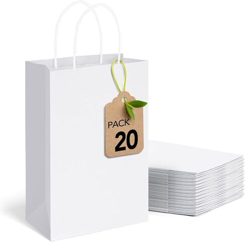 MESHA Brown Paper Bags 8x4.25x10.5 Inch 100 Pack,Kraft Gift Bags with Handles Bulk,Medium Size Craft Bag for Shopping Birthday Party Favor Grocery Retail Merchandise Wedding(Made in USA) in Saudi Arabia