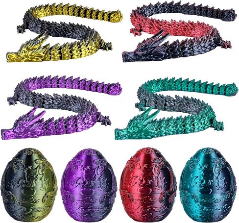 3.94inch Tragons Tragons Egg Egg Egg Beag Barge مع 3 تنانين داخل ألعاب Dragon المطبوعة ثلاثية الأبعاد للأطفال والكبار. in Kuwait