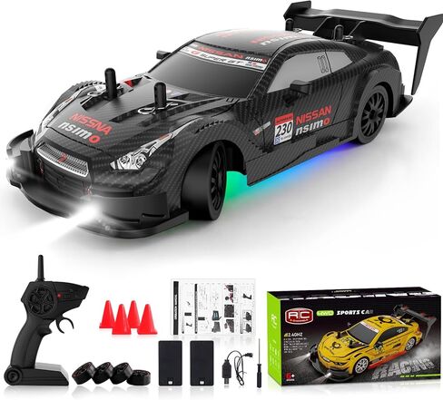 RC Drift Car 1/20 مقياس 2.4 جيجا هرتز 4WD سيارة التحكم عن بُعد مع مصابيح LED 22 كم/ساعة بطاريات عالية السرعة قابلة للشحن للسيارات الرياضية للسيارات in Saudi Arabia